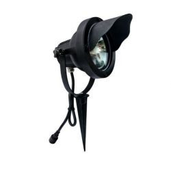 Svítidlo halogen pr.13cm, 1xGU10/60W, IP67, Al ČER + stínítko