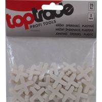 TOPTRADE křížky plastové, spárovací, 3 mm / 150 ks